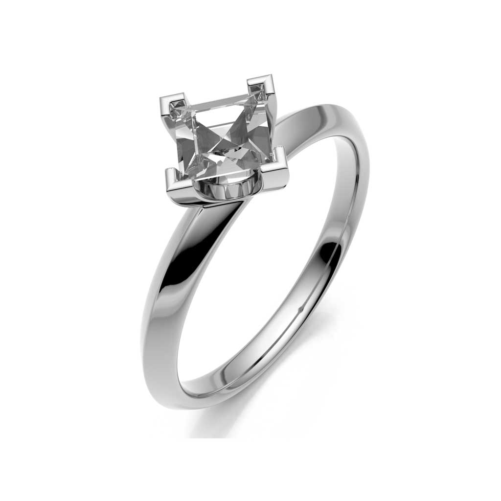 503782-9544-005 | Verlobungsring Cuxhaven 503782 mit Princess Cut∅ Stein 2,4 - 4,4 mm 100% Made in Germany  